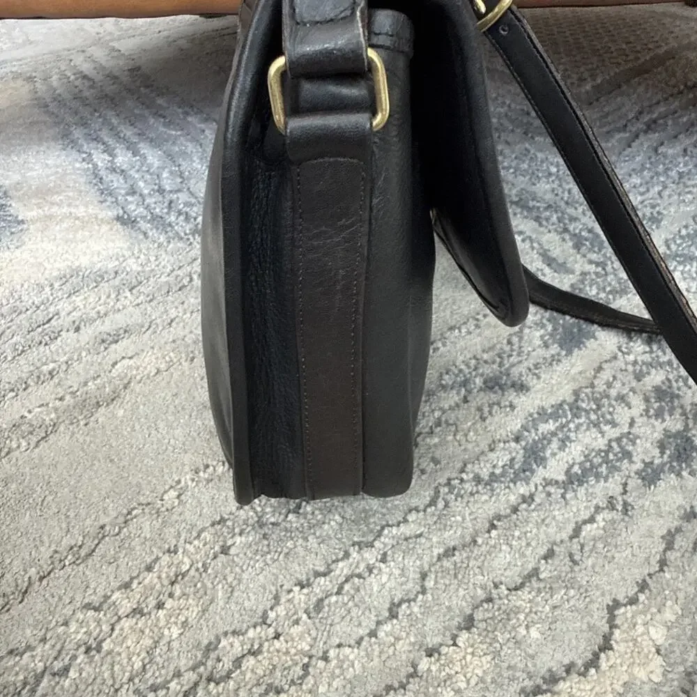 Vintage Coach Town Bag Glovetanned Leather Faded Black Faded Navy 4090 Read Q